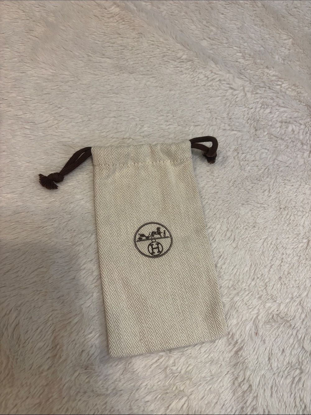 Hermes small drawstring dust bag